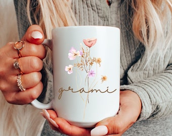 Personalized Boho Wildflowers Cottagecore Coffee Mug, Pressed Flowers Mug, Floral Nature Mug, Wildflower Tea Cup, Flower Garden,Gift for Her