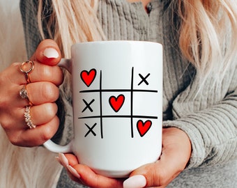 Valentine's XOXO Conversation Hearts Mug, Valentines Day Coffee Mug, 15 oz Mug, Pink Hearts Coffee Mug, Valentines Kitchen, Gift for Her