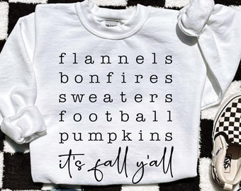 Cute Retro Fall List Sweatshirt - Cozy Season Sweatshirt - Cute Fall Sweater - Fall Tees, Crewneck Sweater, Fall Sweatshirt, Graphic Sweater