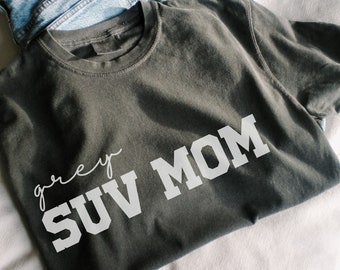 Comfort Colors® Grey SUV Moms Club Shirt, Preppy 90s Retro Mama Shirt, Mother’s Day Gift, Motherhood Shirt, Mom Life Tee, Trendy Sweatshirt