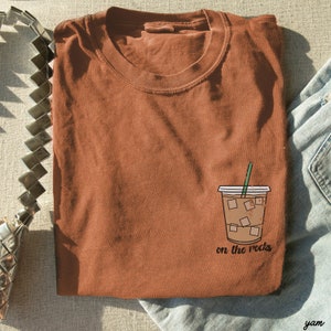Comfort Colors On the Rocks Iced Coffee Weather Graphic Tee, Coffee Graphic T-Shirt, Retro Tee, Gift for Her, Trendy, Coffee Lover Gift