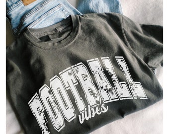 Comfort Colors® Cute Football Vibes Mama Shirt, Mothers Day Gift For Football Mom, Game Day Football Lover Mom Shirt, Football Mama