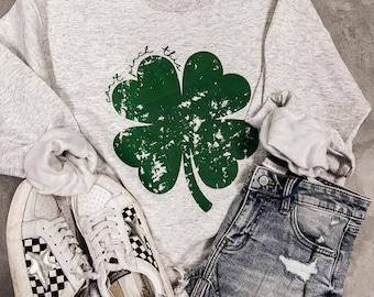 Retro St. Patrick's Day Shamrock Sweatshirt, Shenanigans Sweatshirt, Cute St Pattys Day Sweatshirt, Lucky Irish Sweatshirt, Four Leaf Clover
