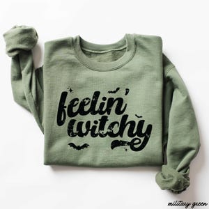 Spooky Cat Halloween Sweatshirt For Women – Ghost & Pumpkin Graphic Fall Long Sleeve Top