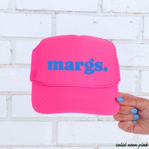 Retro Margs Trucker Hat, Day Drinking Trucker Hat, Custom Neon Trucker Hat, Girls Trip Hat, Bad Influence Custom Hats, Margarita Lovers Hat