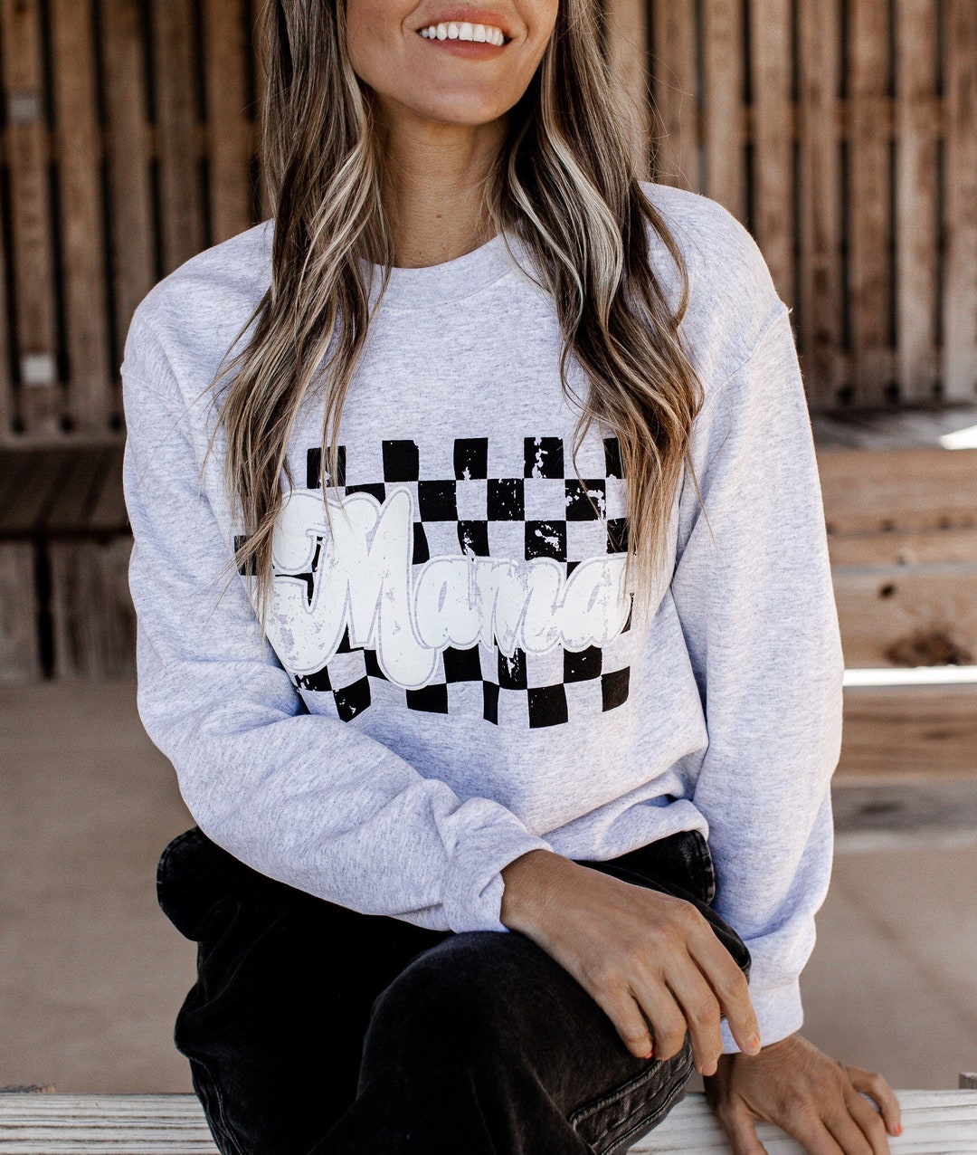 White Retro Mama Sweatshirt main image 1