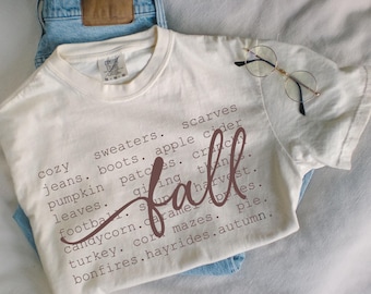 Comfort Colors® Fall Definition Tshirt, Pumpkin Season, Fall Words Shirt, Fall Comfort Shirt, Comfort Color Shirts, Cozy Shirts, Scarves etc