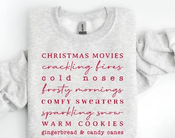Merry Christmas List Sweatshirt, Holiday Cookie Baking Christmas Shirt, Cute Winter Sweater, Christmas Shirt for Women, Christmas Crewneck