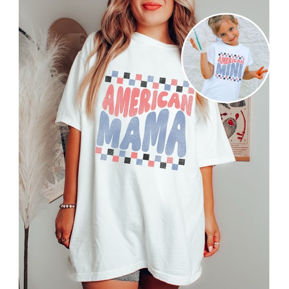 Comfort Colors American Mama and Mini Matching Tees, Mommy and Me, 4th of july shirt, fourth of july tshirt, mommy and me 4th of july t-shir