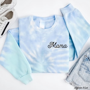 Retro Mama Sweatshirt, Tie Dye Mama Sweatshirt, New Mom Gift, Going Home Outfit For Mama, Mama Loungewear, Mama Embroidered Sweatshirt