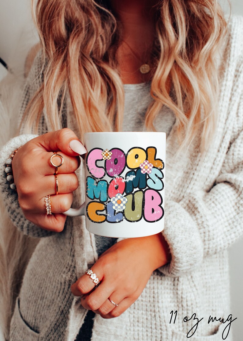 Cool Moms Club Mug, Mug for Mom, Mother's Day Coffee Mug, Mom Est 2023, Mothers Day Gift for New Mom Gift, Baby Shower Gift, Pregnancy Gift image 2