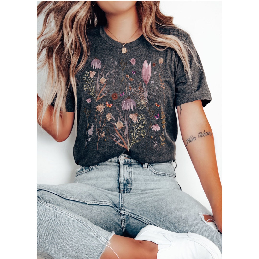Retro Wildflowers Cottagecore Shirt, Wild Flowers T-shirt, Vintage ...