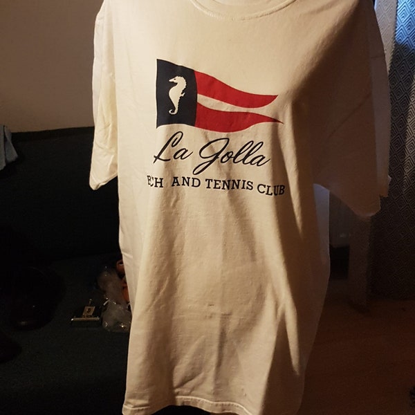 Rare vintage 1980s La Jolla Beach and Tennis Club men's XL T-shirt, VG condition!