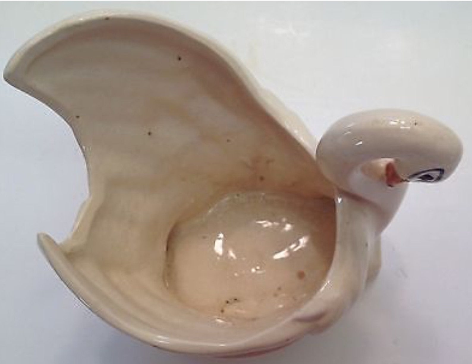 McCoy Pottery Swan Planter 1946 White Glazed With Cold Paint Etsy