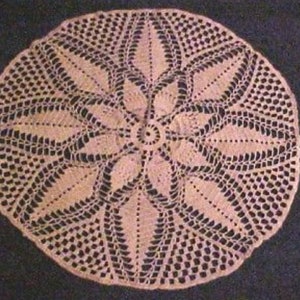 Doily Vintage Hand Crochet Ecru Flower 26&quot; Round