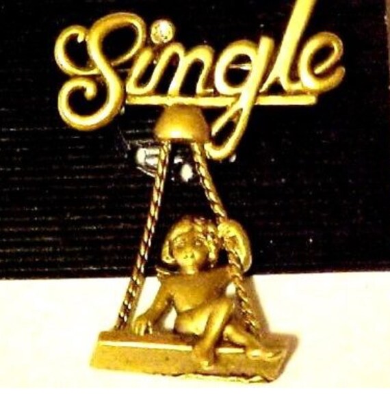 Pin Brooch Girl on a Swing Single Life - image 1