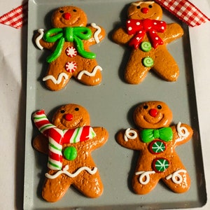 Christmas Ornament Gingerbread Men Cookies on Cookie Sheet