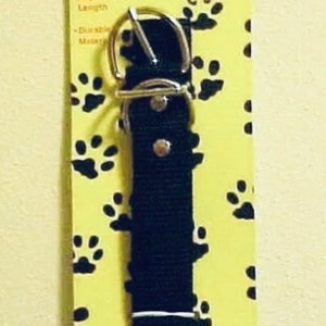Dukes Black Nylon Medium Breeds Dog Collar Made in USA Adjustable
