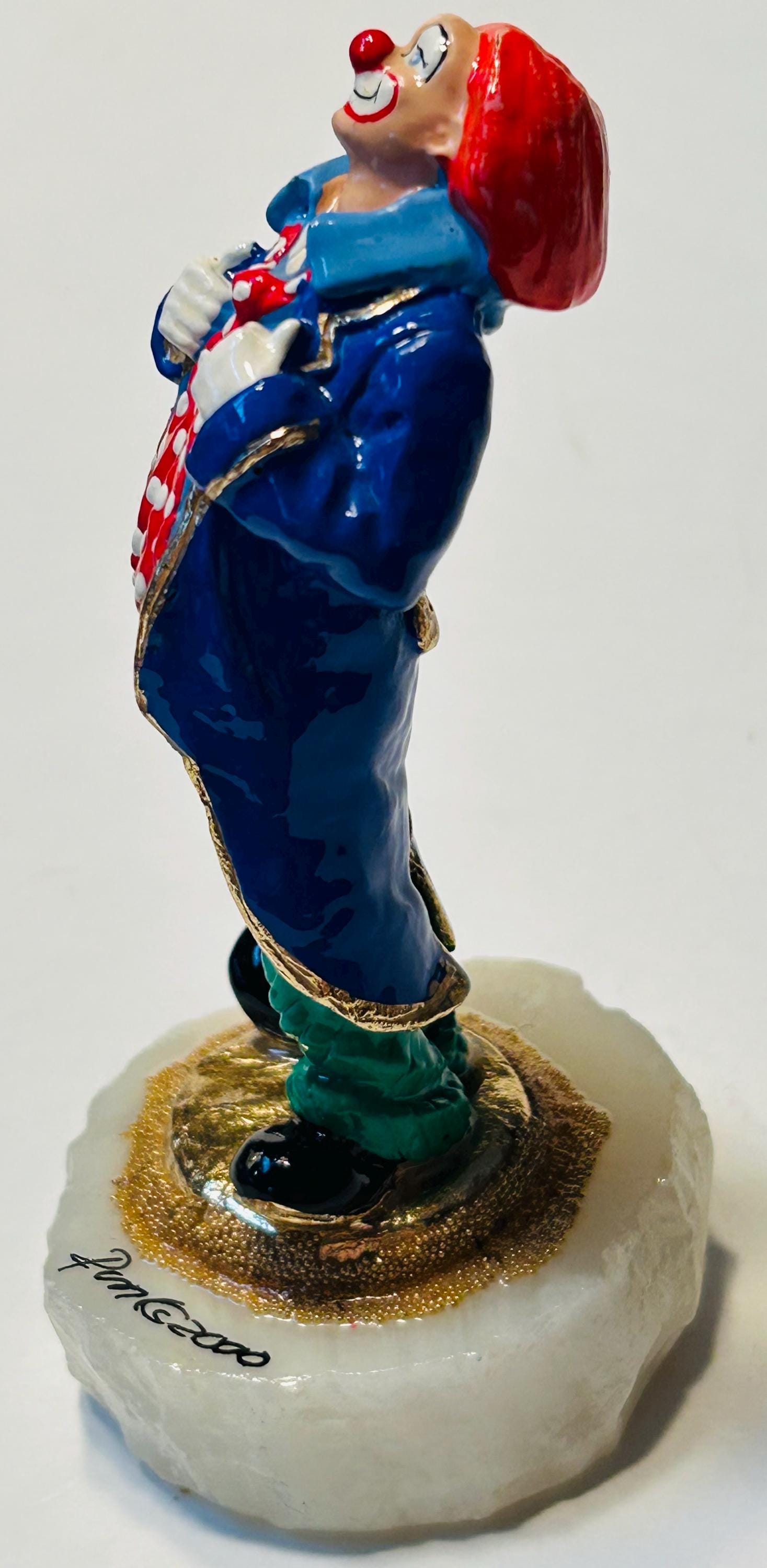 RARE Ron Lee Spiffy Clown Figurine 24 Kt Gold Signed Marble Base