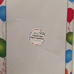 Computer Drucker Papier Ballons Rand 40 Blatt 8,5 "x11" Briefpapier neu in Pkg für Handwerk Scrapbooking