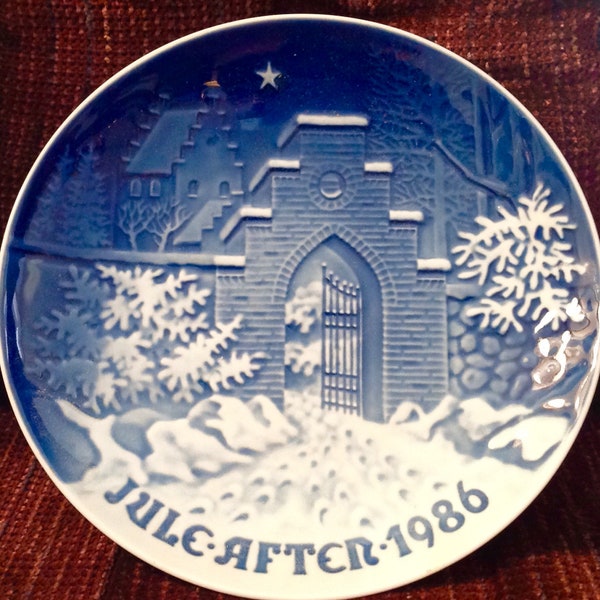 Bing & Grondahl Plate 1986 Juleafton Christmas Silent Night Vintage Ed Jensen