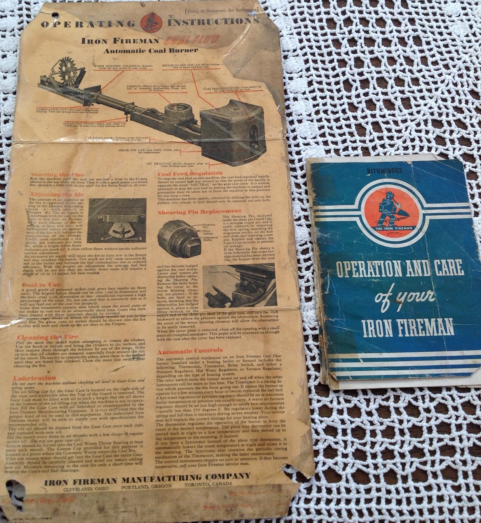 Iron Fireman Automatic Coal Burner Operating Instruction Etsy