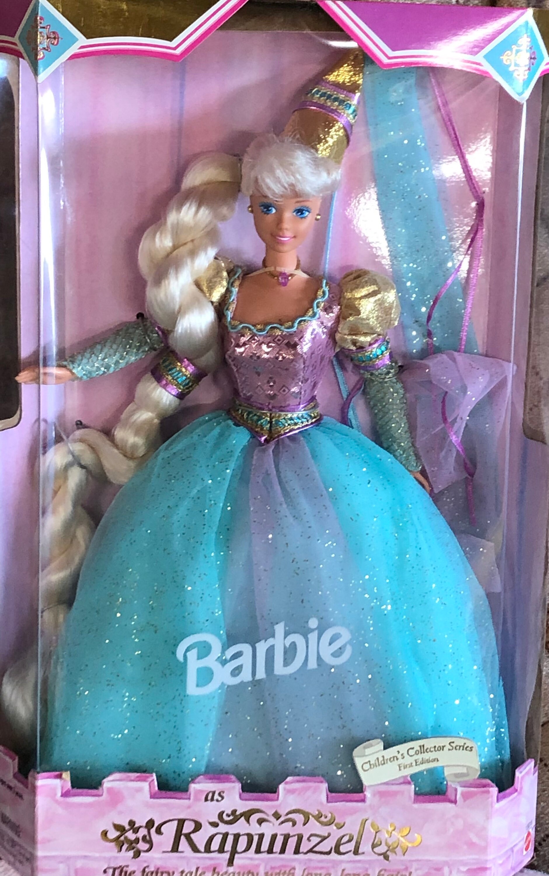 Mattel Rapunzel Barbie Doll 1994 NRFB #13016 With Long Blonde Hair