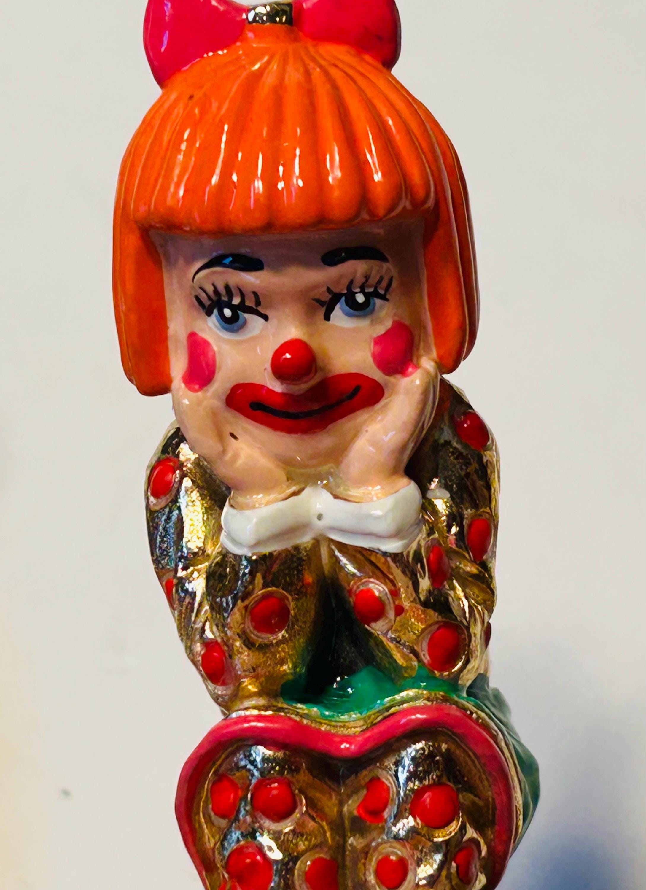 RARE Ron Lee Little Thinker Clown Figurine 24 Kt Gold Signed