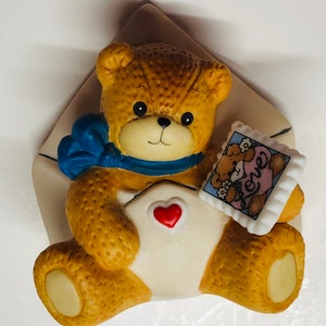 Lucy and Me Bear Valentine Figurine Bisque Porcelain Vintage 1994