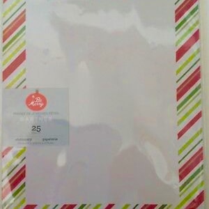 Computer Print Papier Paket 25 Blatt Weihnachten Pfefferminze Grenze 8.5 x 11 Handwerk Versorgung