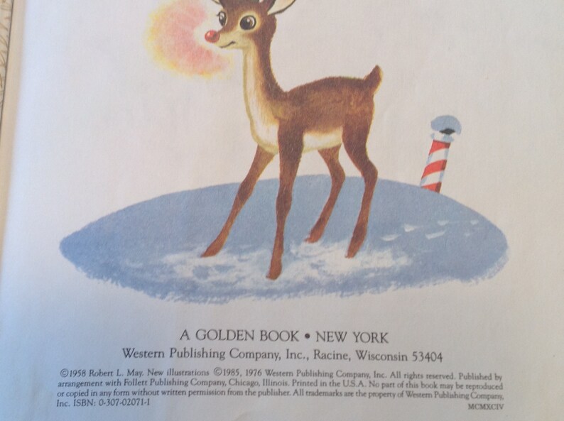 Little Golden Book Rudolph the Red-nosed Reindeer 1976 Vintage - Etsy