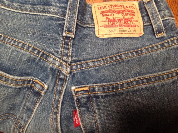 Vintage Levi's 569 Blue Jeans Size 10 Slim 23W - Sweden