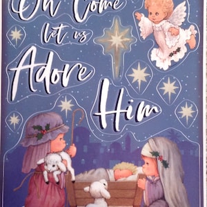 Vinyl Static Window Clings Christmas Children As Mary Joseph Baby Jesus Nativity