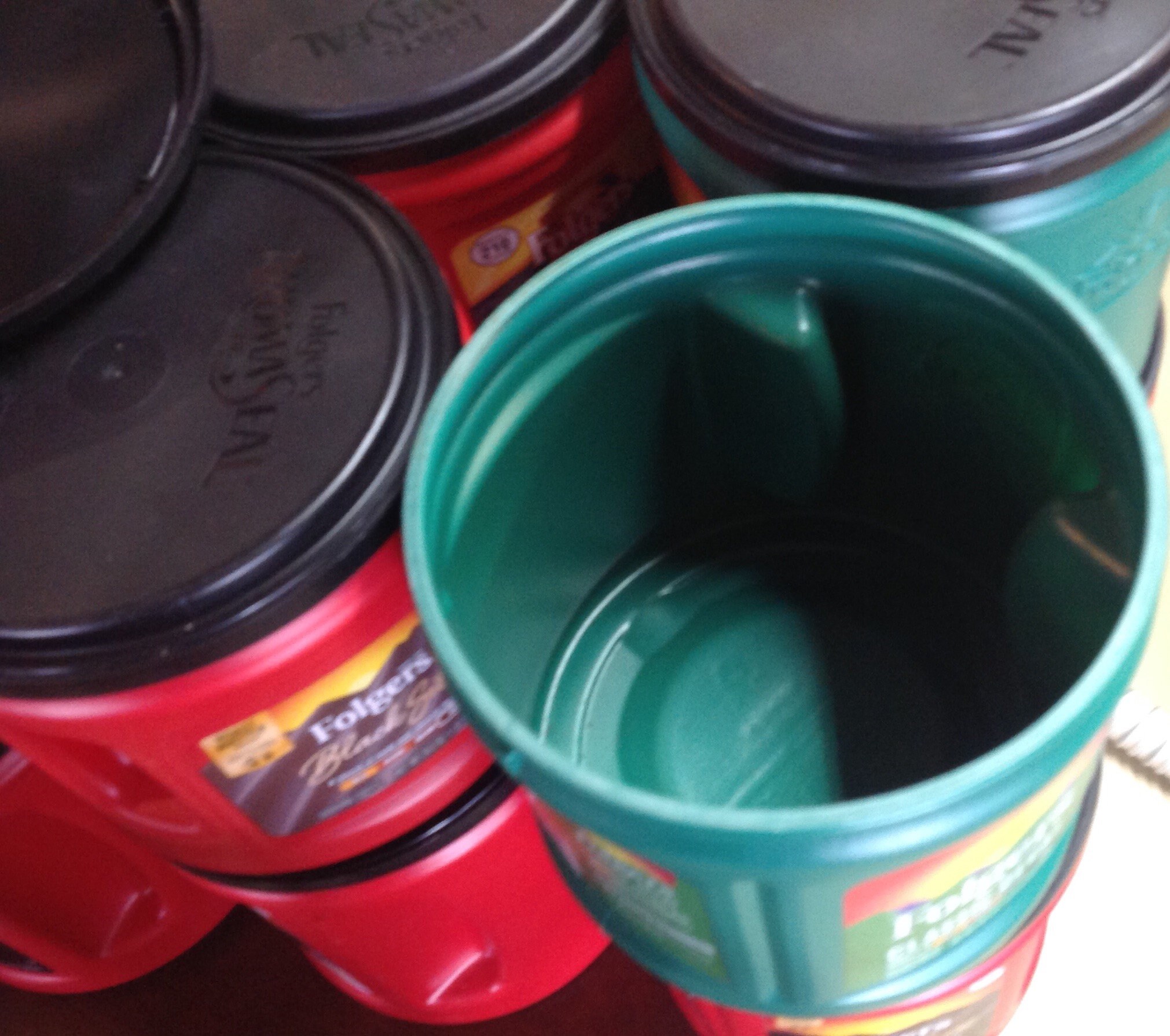 Lot 12 EMPTY Plastic Folger Coffee Containers Great For Crafts Etsy