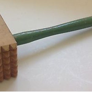 Primitive Meat Mallet Wood Primitive Tenderizer Green Handles