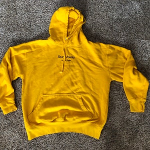 Stay Away Please & Thanks Hooded Sweatshirt Adult L Pullover Hoodie Yellow