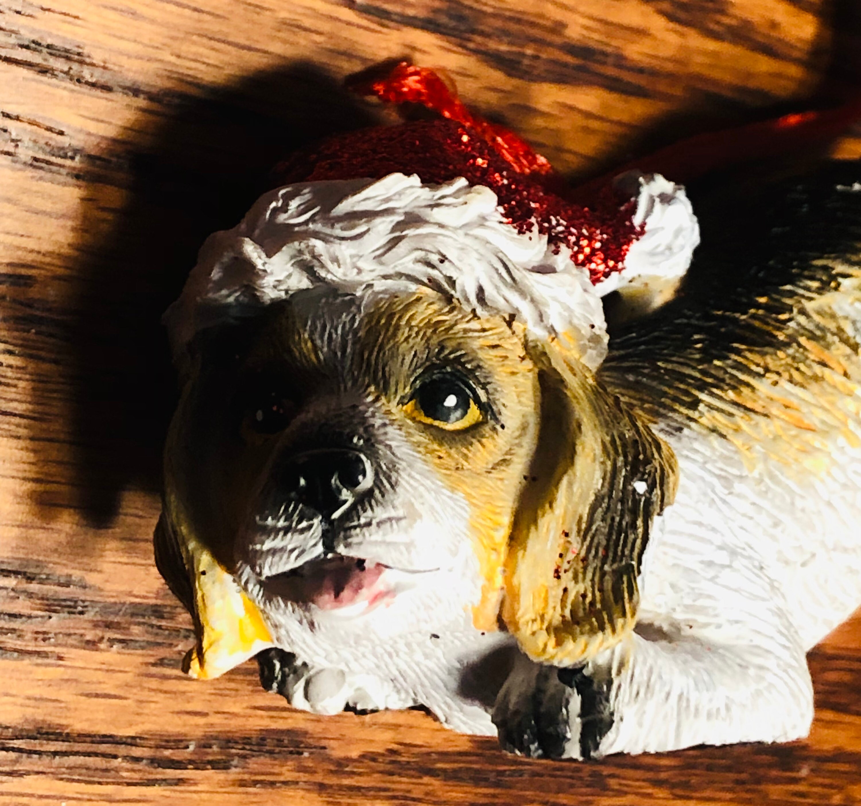 子犬 ビーグル クリスマスハット クリスマスオーナメント クリスタル