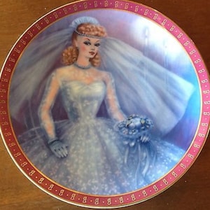 Collector Plate 1959 Barbie Ponytail Wedding Bride Porcelain Danbury Mint