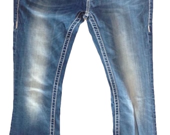 Vigoss Womens Bling Blue Jeans Size 31x33 Dublin Slim Boot Cut