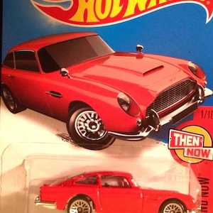 Hot Wheels Mattel Red Aston Martin 1963 DB5 Die Cast Car 101 Then & Now