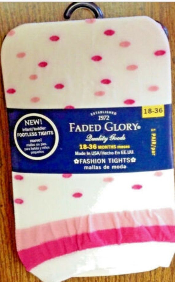 Faded Glory Girls Fashion Tights Toddler Size 18-3