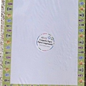 Handwerk Computer Drucker Papier Roboter Sci-Fi grünen Rand 40 Blatt Briefpapier