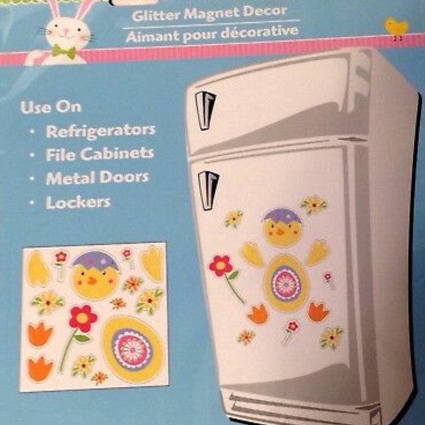 Crafty Colorful Vinyl Refrigerator Magnet Set Assemble an Easter Chick Scene