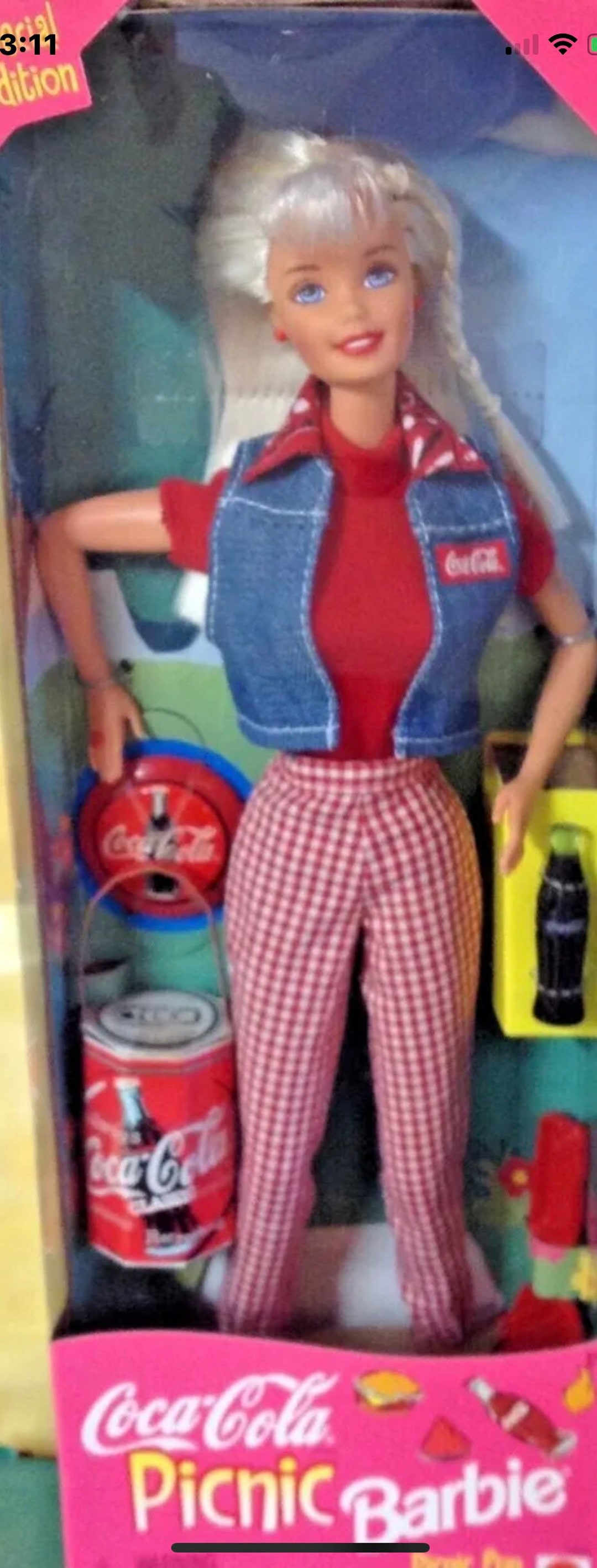 Mattel coca cola picnic barbie 1997 hot sale