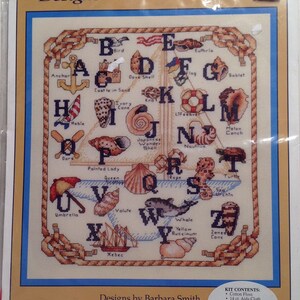 Bobbie G Designs Nautical Seashell Sampler Counted Cross Stitch Kit NS011112 Unopened