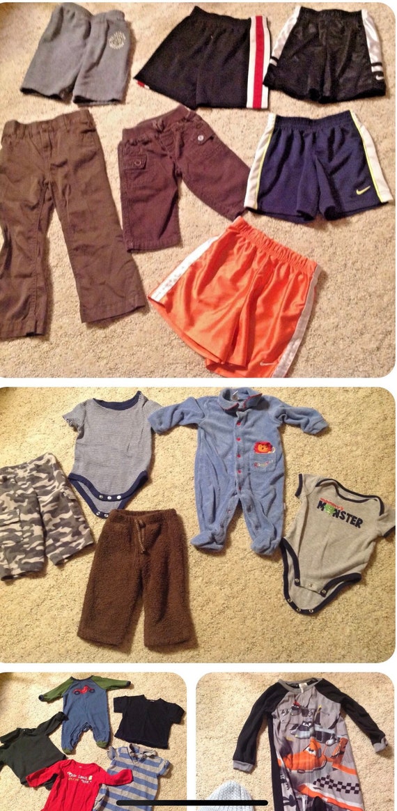 Vintage Baby Toddler Boys 18 Pc Clothing Lot Size 