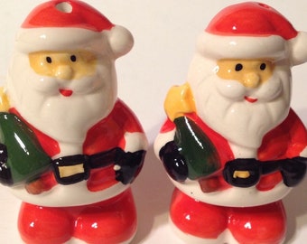 Santa Claus Salt & Pepper Shakers Ceramic Christmas