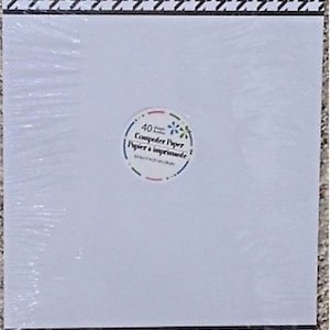 Computer Drucker Papier weiß schwarzen Rand 40 Blatt 8.5 x 11 Craft Versorgung