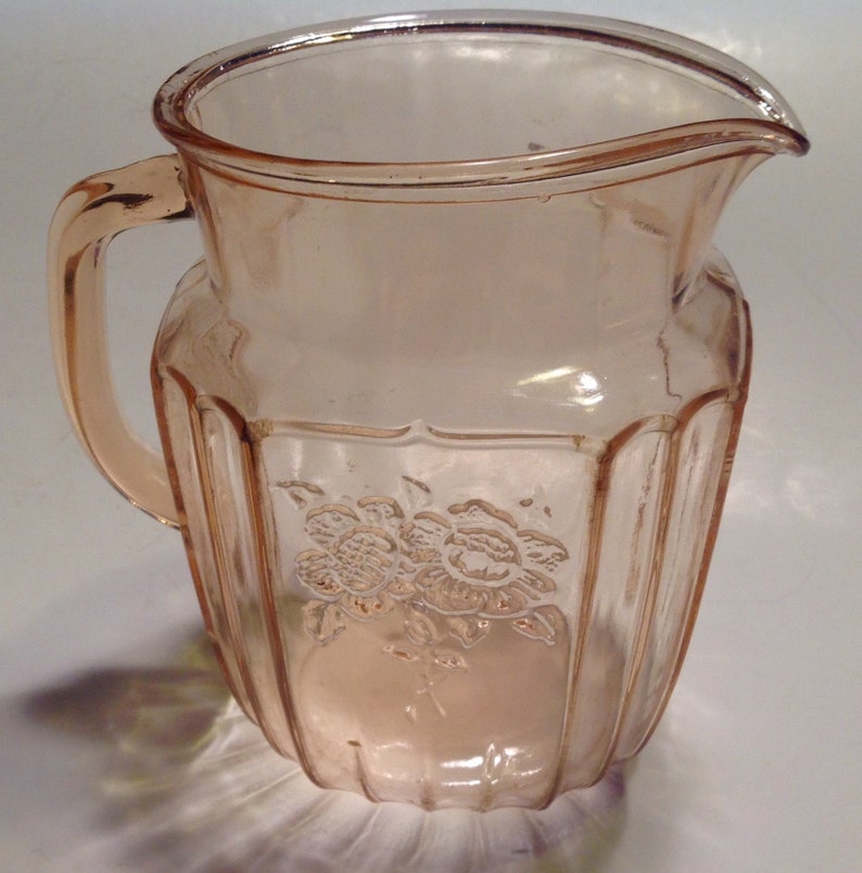 Pitcher Mayfair Open Rose Pink Depression Glass 6 Inch 37 Etsy