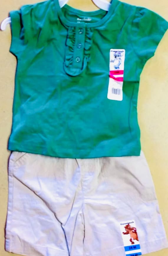 Garanimals Toddler Girls Outfit 12 Month Green T-S